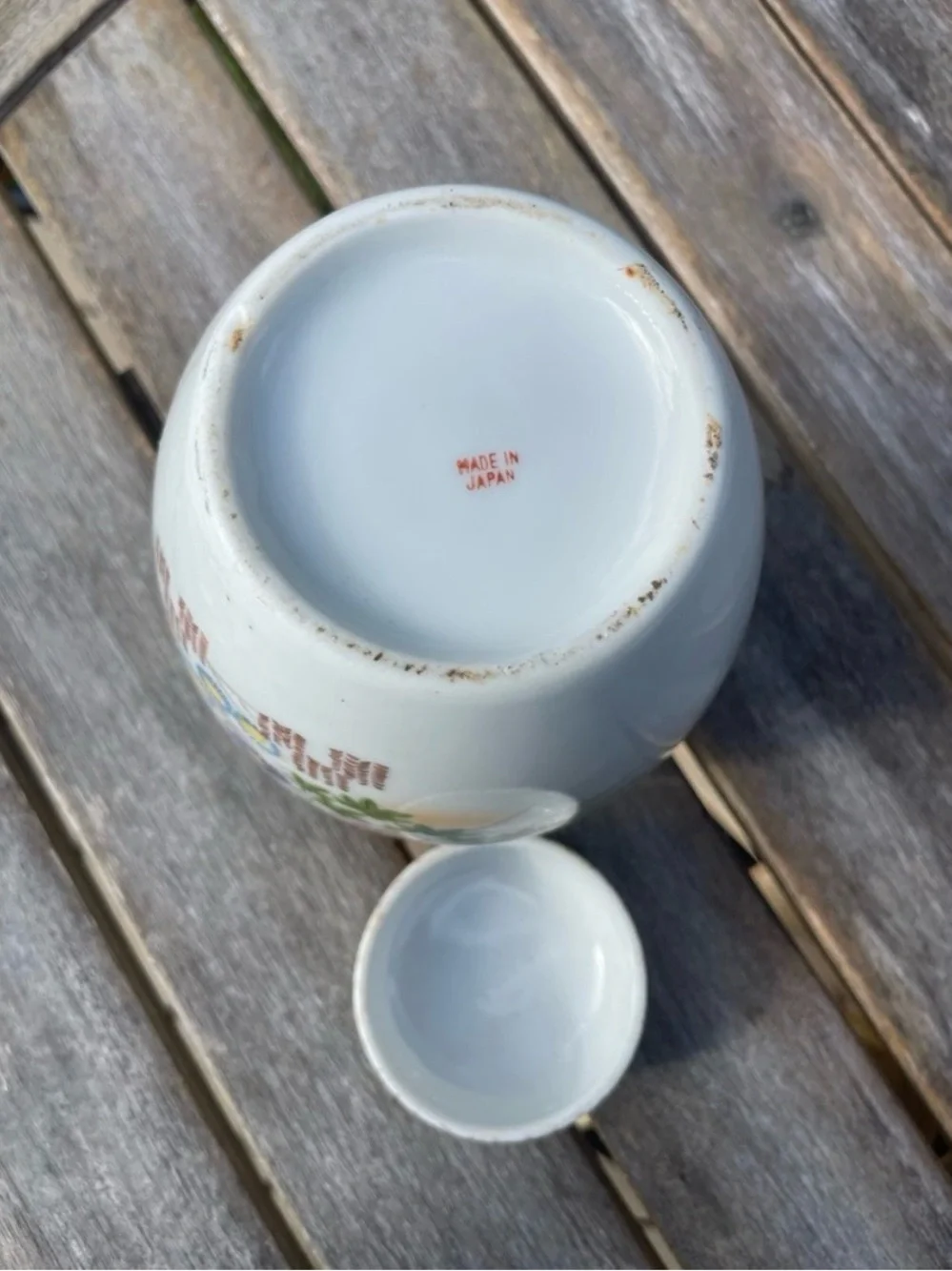 Vintage Japanese Floral Porcelain Ginger Jar Lid Urn